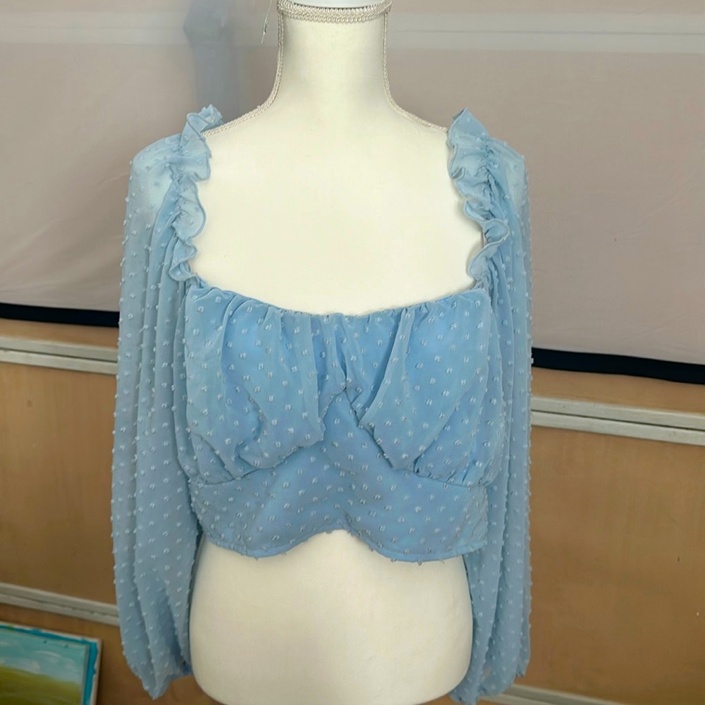 half crop top blouse